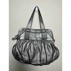 Cole Haan Pewter Leather Satchel Bag-Preowned but Good Condition